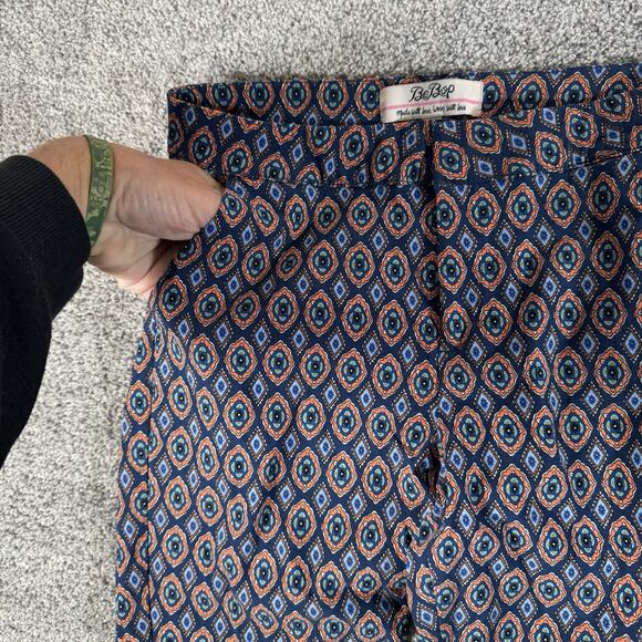 BeBop Cropped Pants Sz 11 Boho Chic Retro 70s Groovy Medallions Parisian Office - Picture 6 of 14